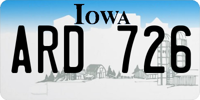 IA license plate ARD726