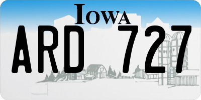 IA license plate ARD727