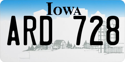 IA license plate ARD728
