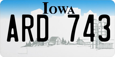 IA license plate ARD743