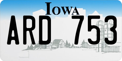 IA license plate ARD753
