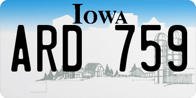 IA license plate ARD759