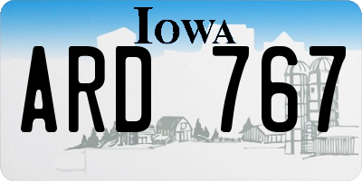 IA license plate ARD767