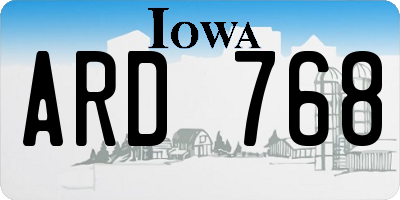 IA license plate ARD768