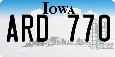 IA license plate ARD770