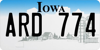 IA license plate ARD774