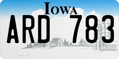 IA license plate ARD783