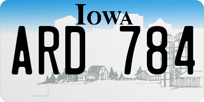 IA license plate ARD784