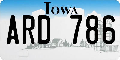 IA license plate ARD786