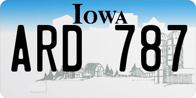 IA license plate ARD787