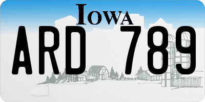 IA license plate ARD789