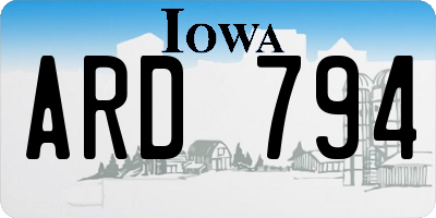 IA license plate ARD794