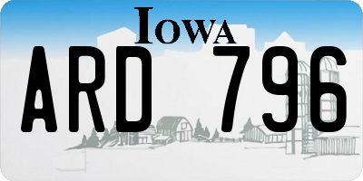 IA license plate ARD796