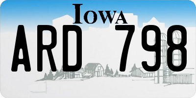 IA license plate ARD798