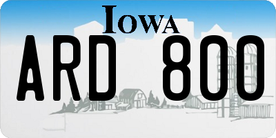 IA license plate ARD800