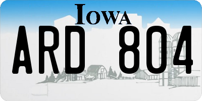 IA license plate ARD804