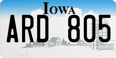 IA license plate ARD805