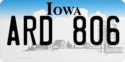 IA license plate ARD806