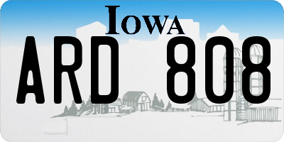 IA license plate ARD808