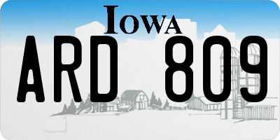 IA license plate ARD809