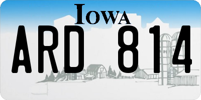 IA license plate ARD814