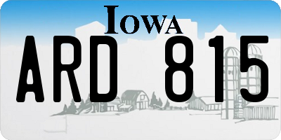 IA license plate ARD815