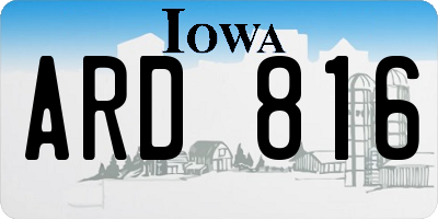 IA license plate ARD816