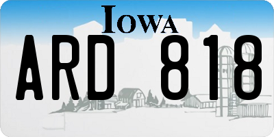 IA license plate ARD818