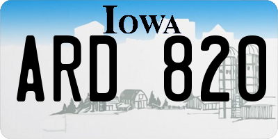 IA license plate ARD820