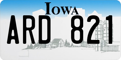 IA license plate ARD821