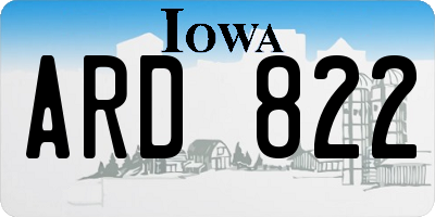 IA license plate ARD822