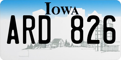 IA license plate ARD826