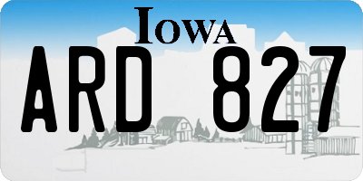 IA license plate ARD827
