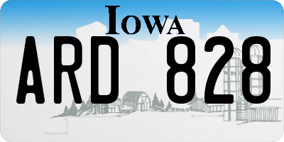 IA license plate ARD828
