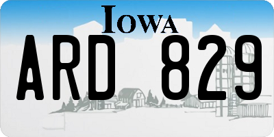 IA license plate ARD829