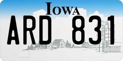 IA license plate ARD831
