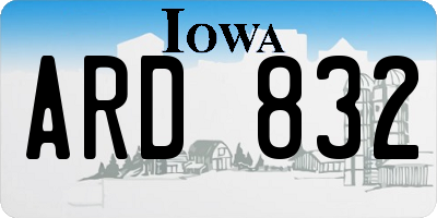 IA license plate ARD832
