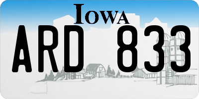 IA license plate ARD833