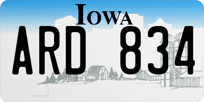 IA license plate ARD834