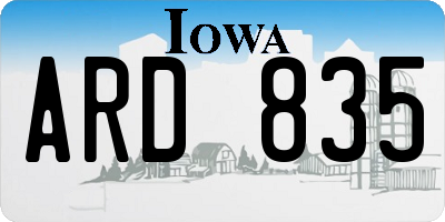 IA license plate ARD835