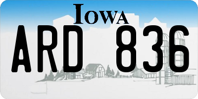 IA license plate ARD836