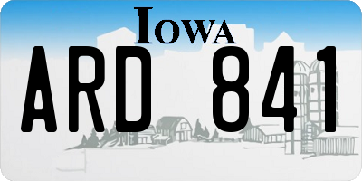 IA license plate ARD841