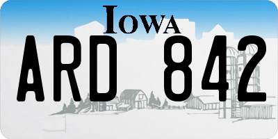 IA license plate ARD842