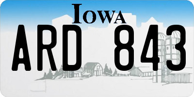 IA license plate ARD843