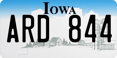 IA license plate ARD844