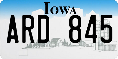IA license plate ARD845