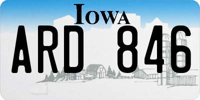 IA license plate ARD846