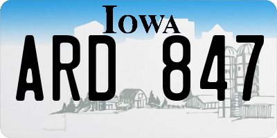 IA license plate ARD847