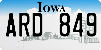 IA license plate ARD849