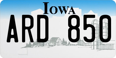 IA license plate ARD850